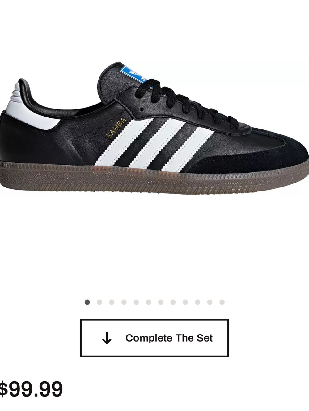 adidas Samba Sneakers in Black, White & Brown Gum
